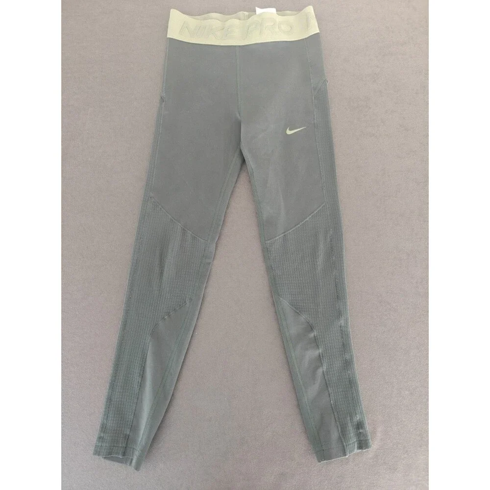 Nike Therma-FIT Women's Green Athletic Leggings Medium Running Training